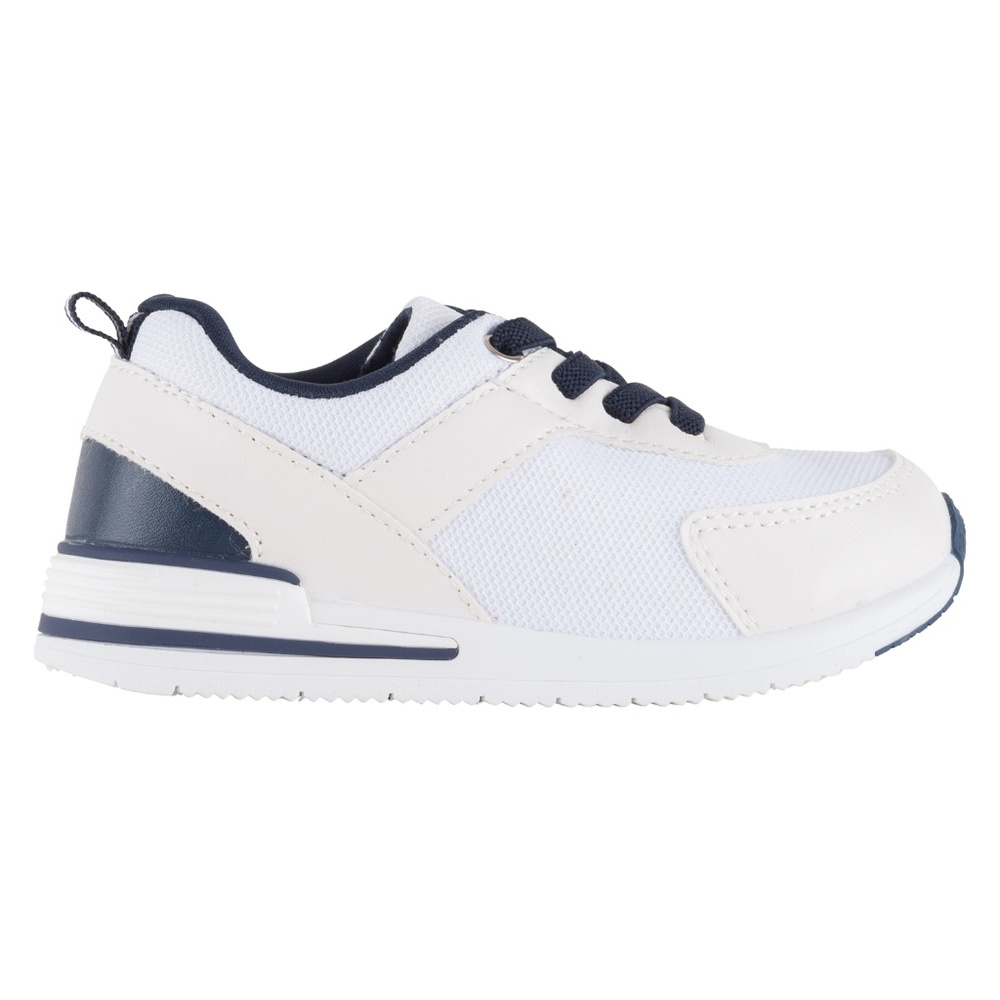 White/Navy Boys Athletic Shoe